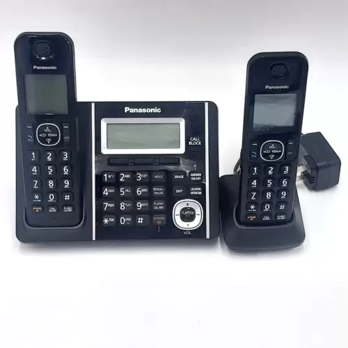 C $39.99 Panasonic KX-TGF340 Cordless Phone With Answering Machine And Additional Handset