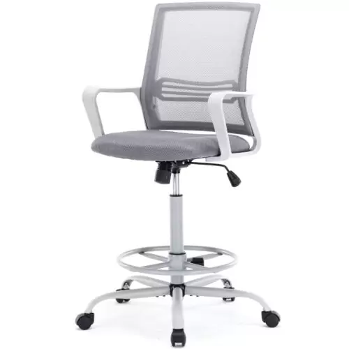 US $75.87 Tall Drafting Home Office Computer Standing Desk Chair with Adjustable