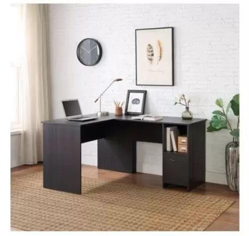 C $169.97 L Desk Office Furniture Open Shelf Organizer Home Contemporary Style Dorm Oak