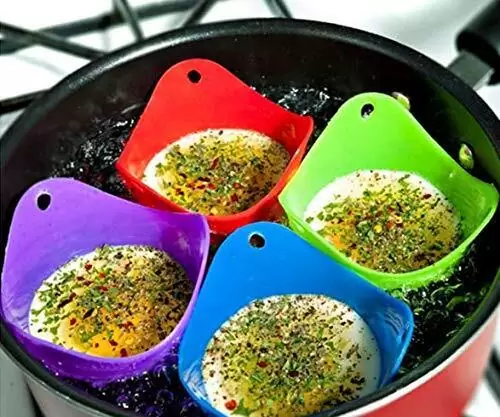 US $10.69 4 Pcs Silicone poached egg maker Egg Cups For Microwave