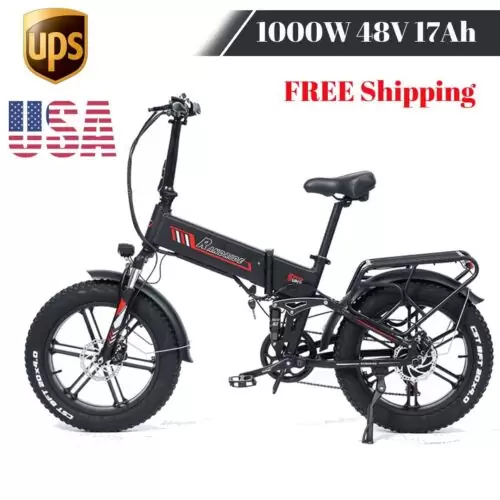 US $31.00 YX20M 1000W 48V 17Ah Foldable Electric Bicycle Disk Break Bike Fat Tire OFF Road