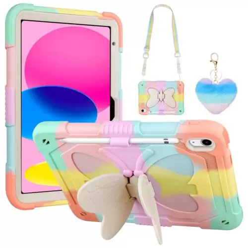 US $41.64 WESADN for iPad 10th Generation Case 2022 with Kickstand Lanyard Keychain Pen...