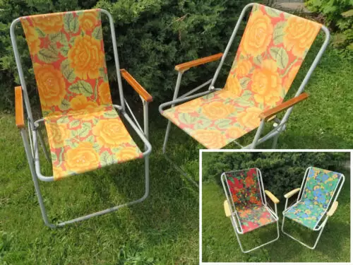C $50.00 Vintage 70s folding lawn camping chair