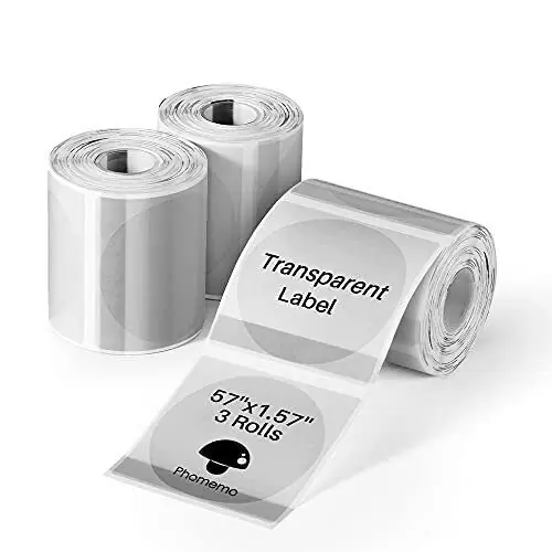 US $32.13 3 Rolls Circle Transparent Thermal Label Paper M120/M110/M200/M220 Label Print