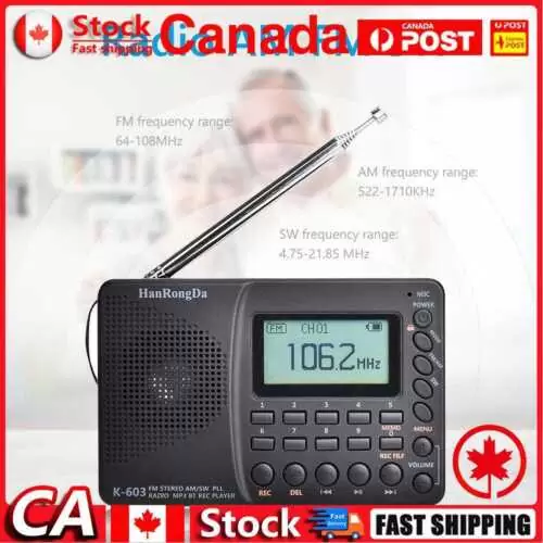C $30.69 Radio Stereo MP3 Player Speaker Portable LCD Display Bluetooth-compatible Pocket