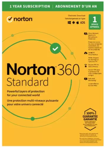 C $9.98 Norton 360 Standard Antivirus 1 Year Subscription for 1 Device
